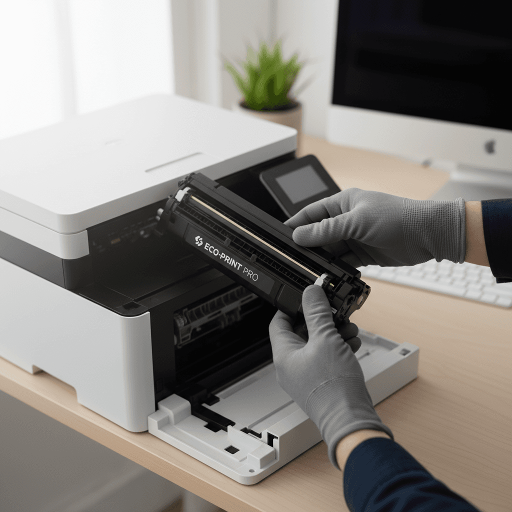Technician preparing a paper fingerprint card with ink supplies nearby